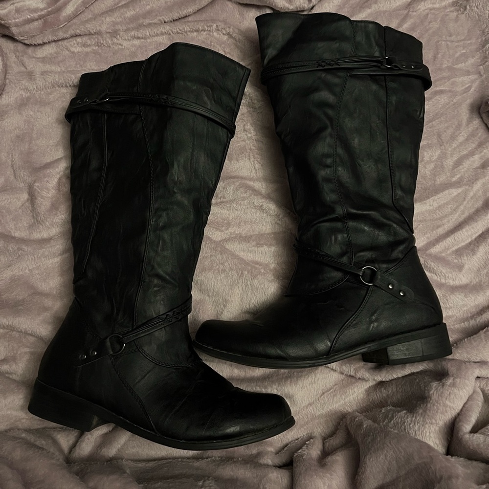 Journee Wide Calf Harley Boots Size 10
